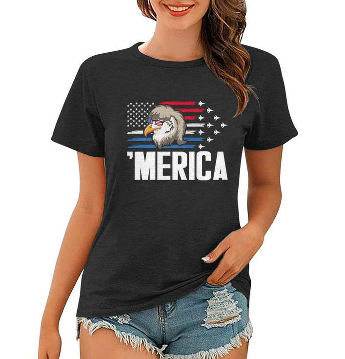 Eagle Mullet 4Th Of July Gift Usa American Flag Merica Cool Gift Women T-shirt