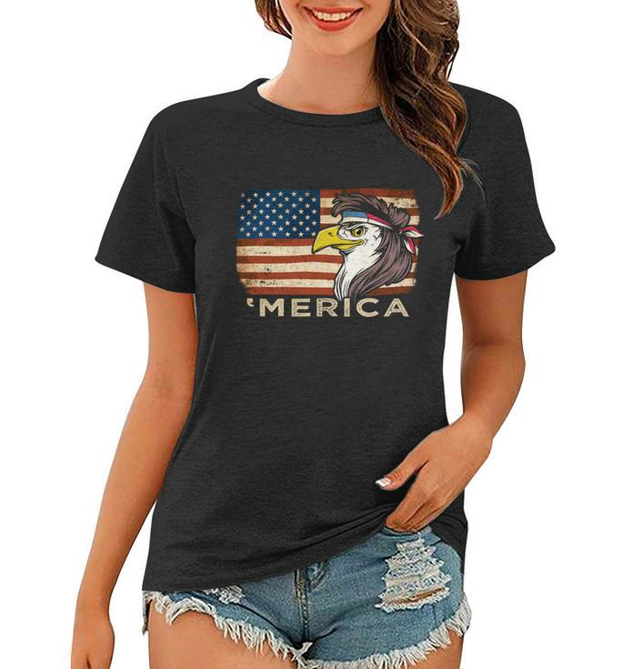Eagle Mullet Usa American Flag Merica 4Th Of July Gift Women T-shirt