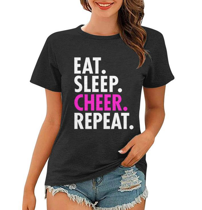 Eat Sleep Cheer Repeat Cheerleading Girls Women Gift Cute Great Gift Women T-shirt
