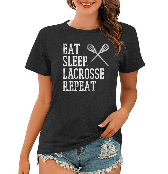 Eat Sleep Lacrosse Repeat Funny Lax Player Men Women Kids Women T-shirt