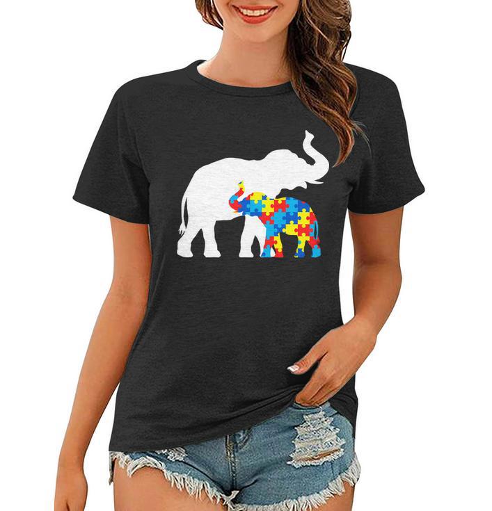 Elephant Puzzle Autism Parents Tshirt Women T-shirt