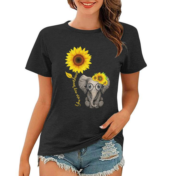 Elephant Sunflower You Are My Sunshine V2 Women T-shirt