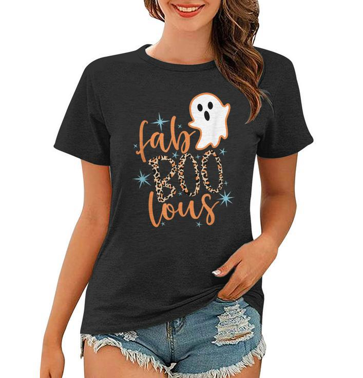 Faboolous Leopard Fabulous Boos Autumn Pumpkin Halloween  Women T-shirt