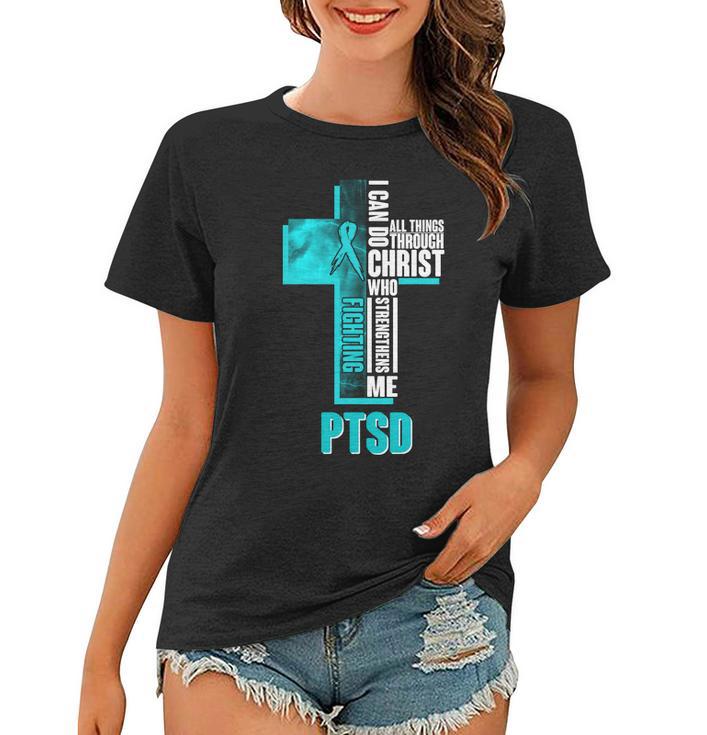 Fighting Ptsd Awareness Cross Women T-shirt