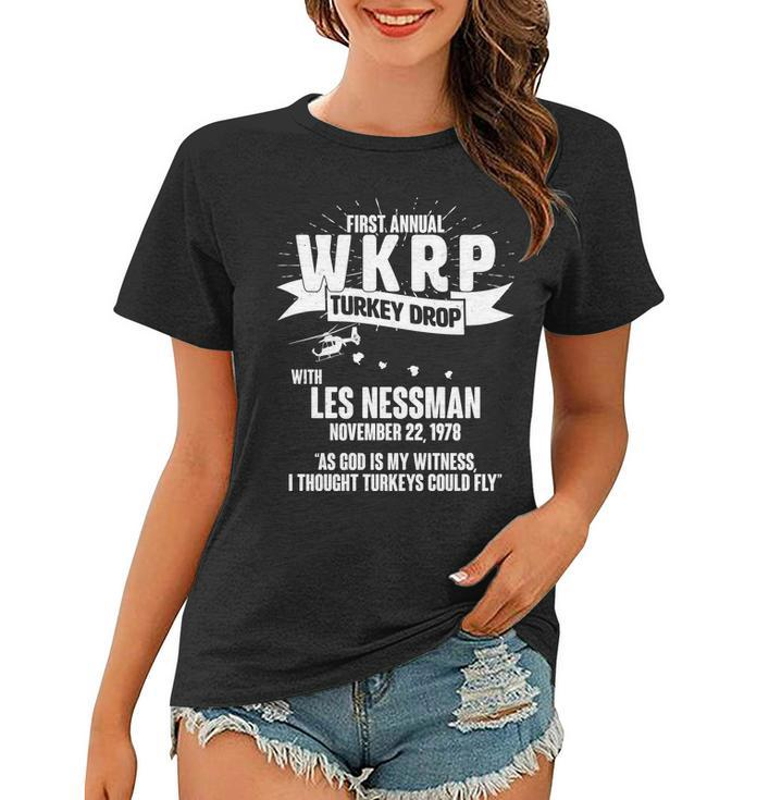First Annual Wkrp Turkey Drop With Les Nessman Women T-shirt