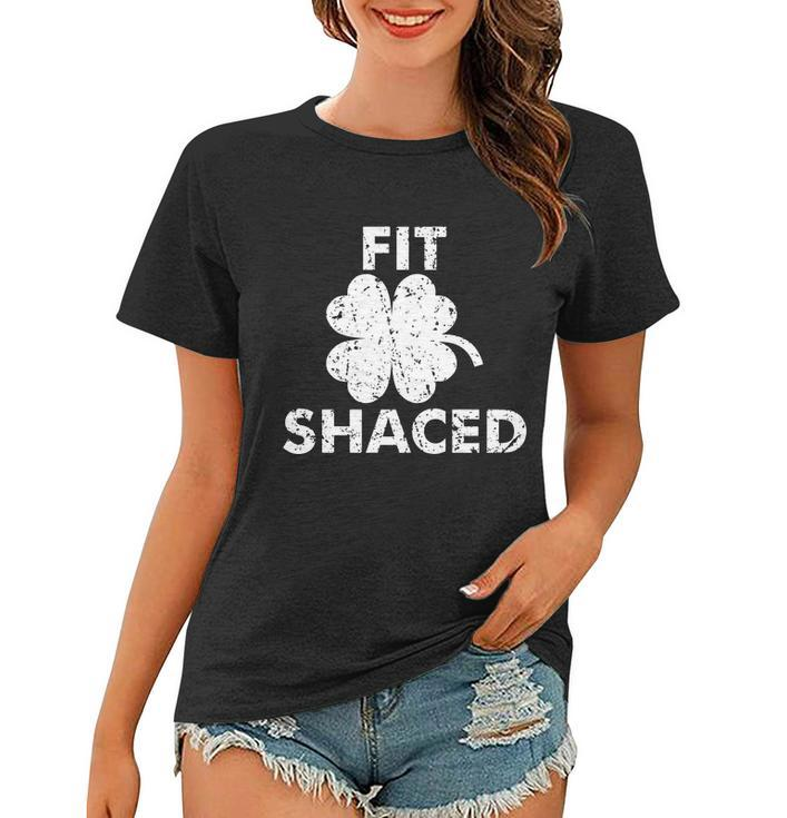Fit Shaced Funny St Patricks Day Irish Clover Beer Drinking  Women T-shirt