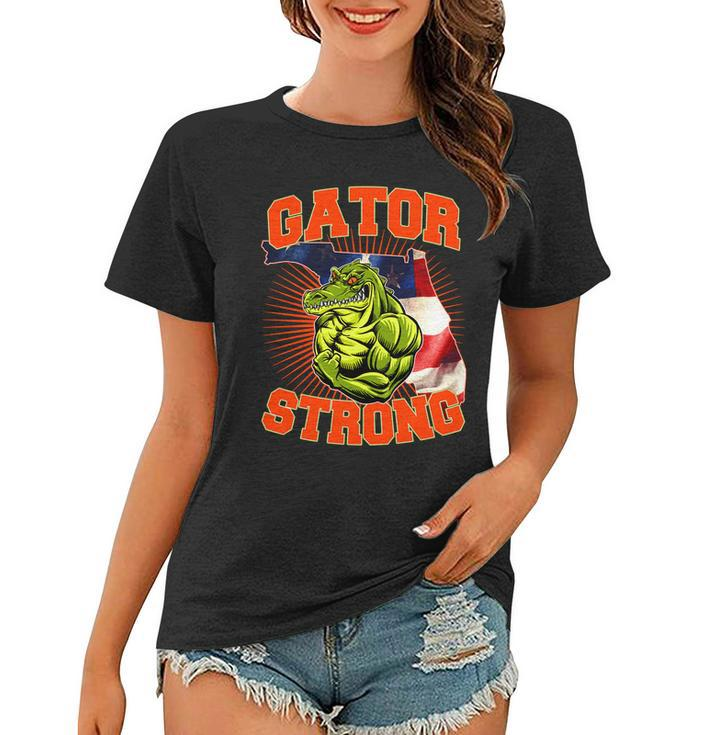 Florida State Gator Strong Usa Flag Women T-shirt