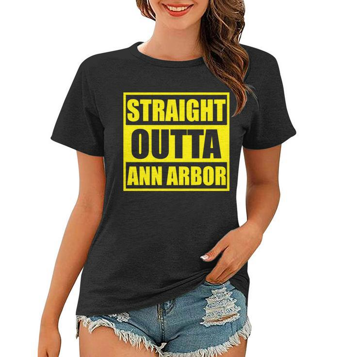 Football Straight Outta Ann Arbor Michigan Women T-shirt
