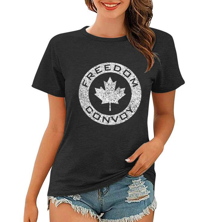 Freedom Convoy 2022 Canadian Maple Leaf Trucker Tshirt Women T-shirt