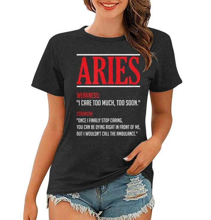 Funny Aries Facts Saying Astrology Horoscope Birthday  Women T-shirt