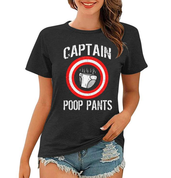 Funny Captain Poop Pants Tshirt Women T-shirt