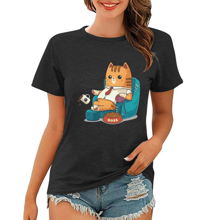 Funny Cat Meme Dogs Have Masters Cats Have Staff Cat Lover Gift Women T-shirt