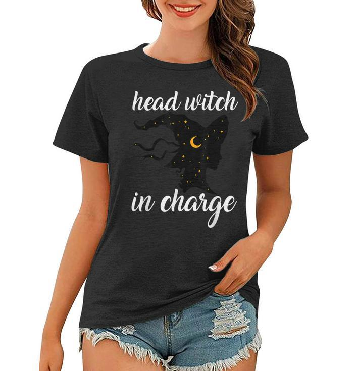 Funny Halloween Head Witch In Charge  Women T-shirt