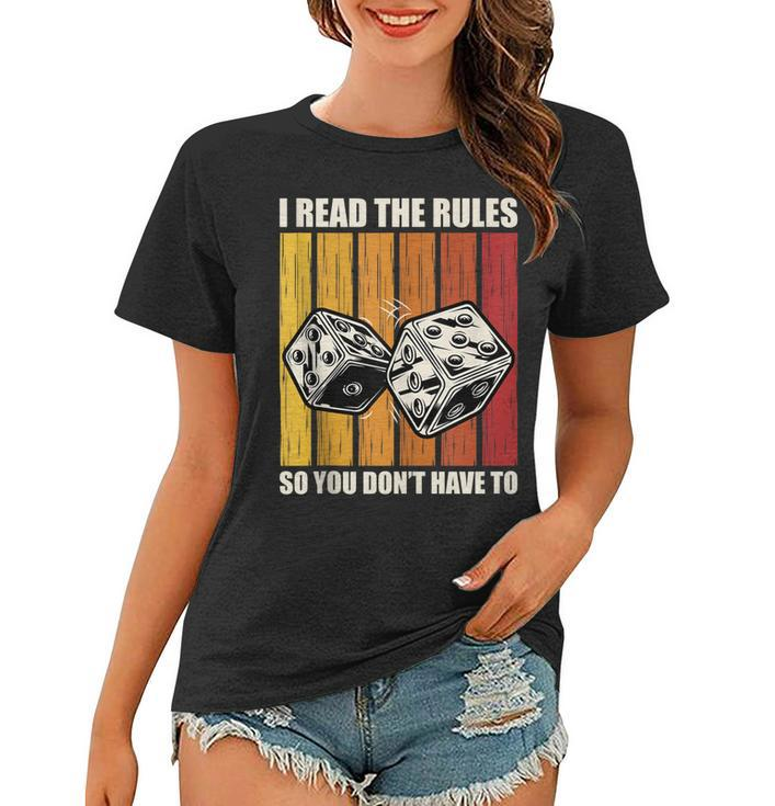 Funny I Read The Rules Board Game Night Board Game Night  Women T-shirt