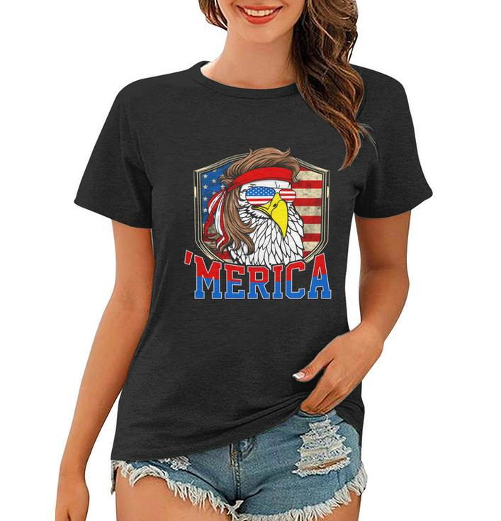Funny July 4Th Cute Gift Merica 4Th Of July Bald Eagle Mullet Gift Women T-shirt
