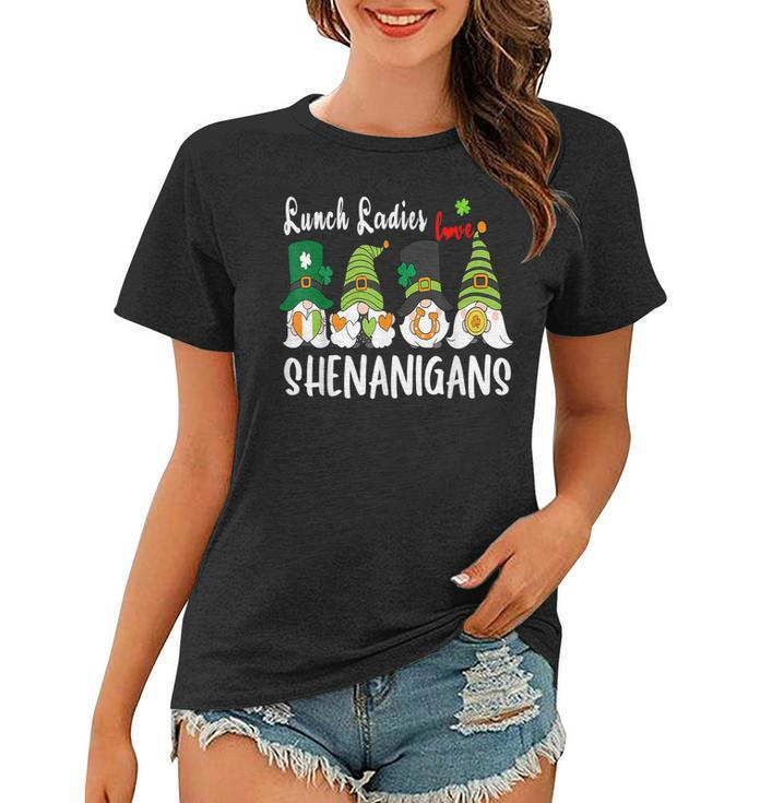 Funny Lunch Ladies Love Shenanigans Gnome St Patricks Day Women T-shirt