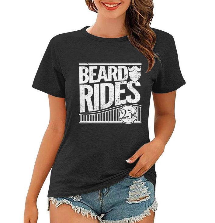 Funny Mens Beard Rides Gift Funny Vintage Distressed Mens Beard Gift Women T-shirt