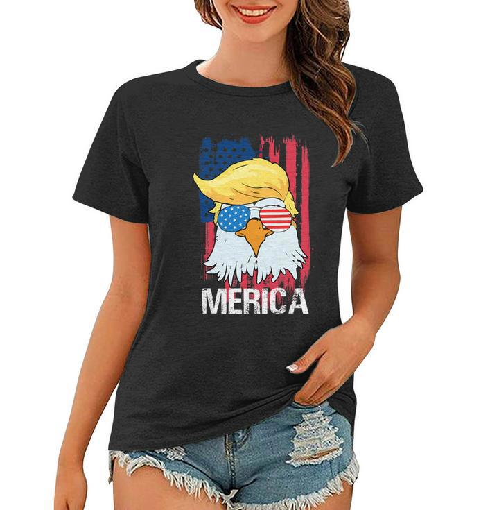 Funny Merica Trump Bald Eagle 4Th Of July Us Flag Men Women Women T-shirt