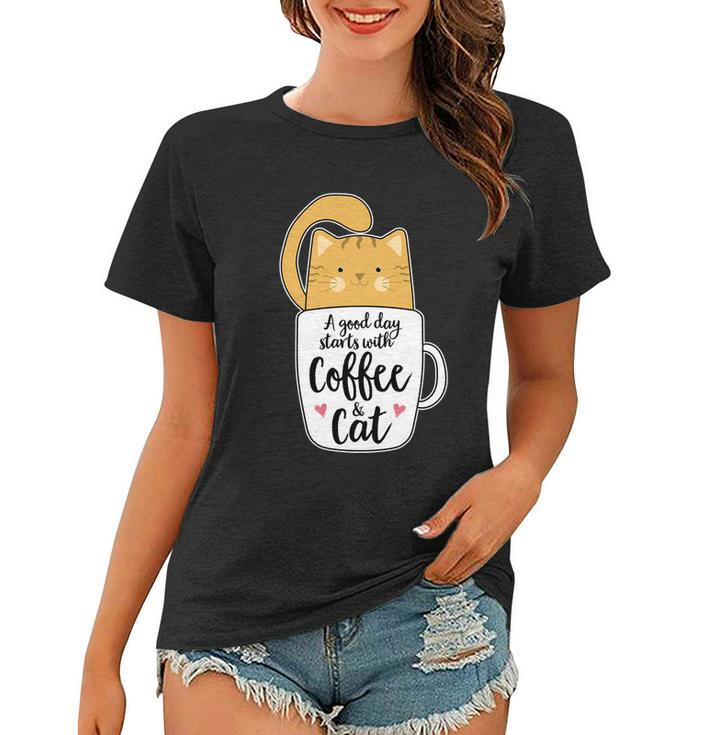 Funny Orange Cat Coffee Mug Cat Lover Women T-shirt