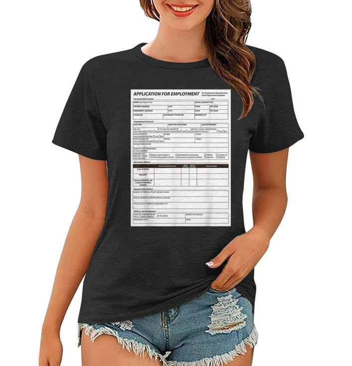 Funny Scary Halloween Costume Job Application Trick Or Treat Women T-shirt
