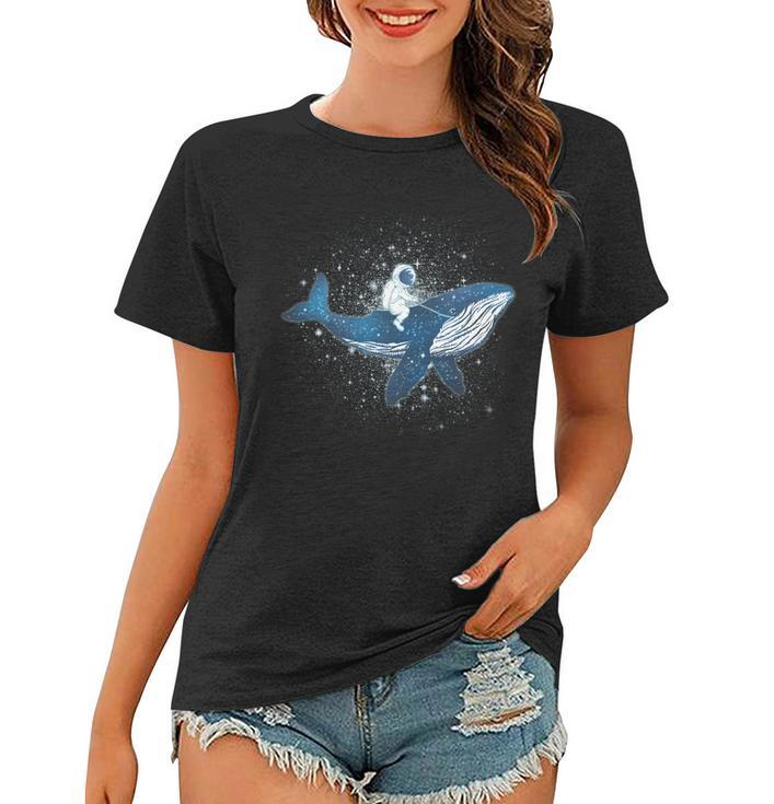 Galaxy Space Astronaut Whale Women T-shirt