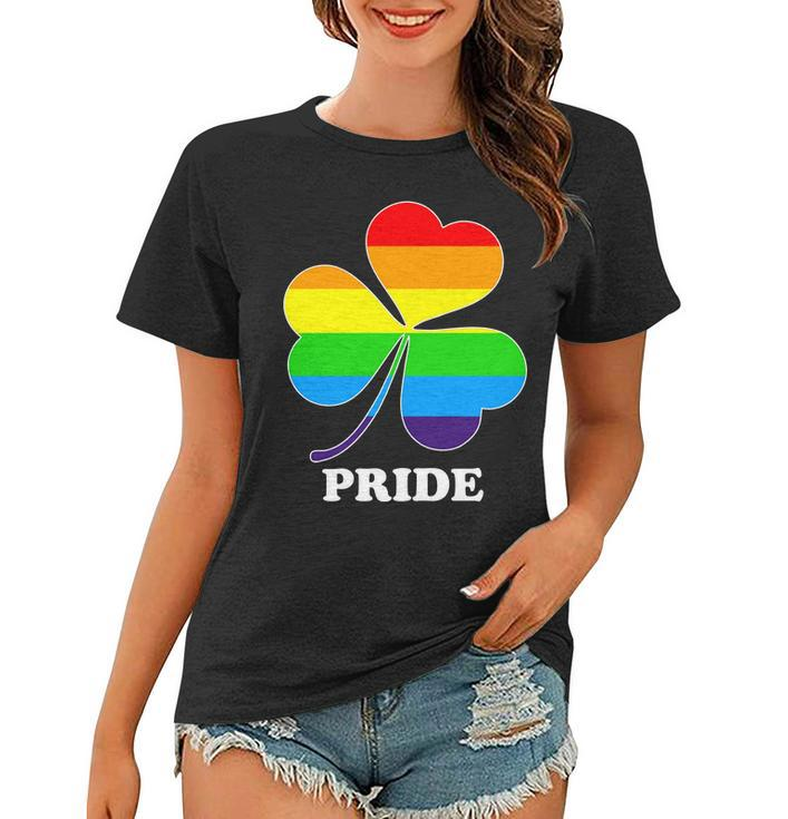 Gay Pride Cloverleaf Rainbow Tshirt Women T-shirt