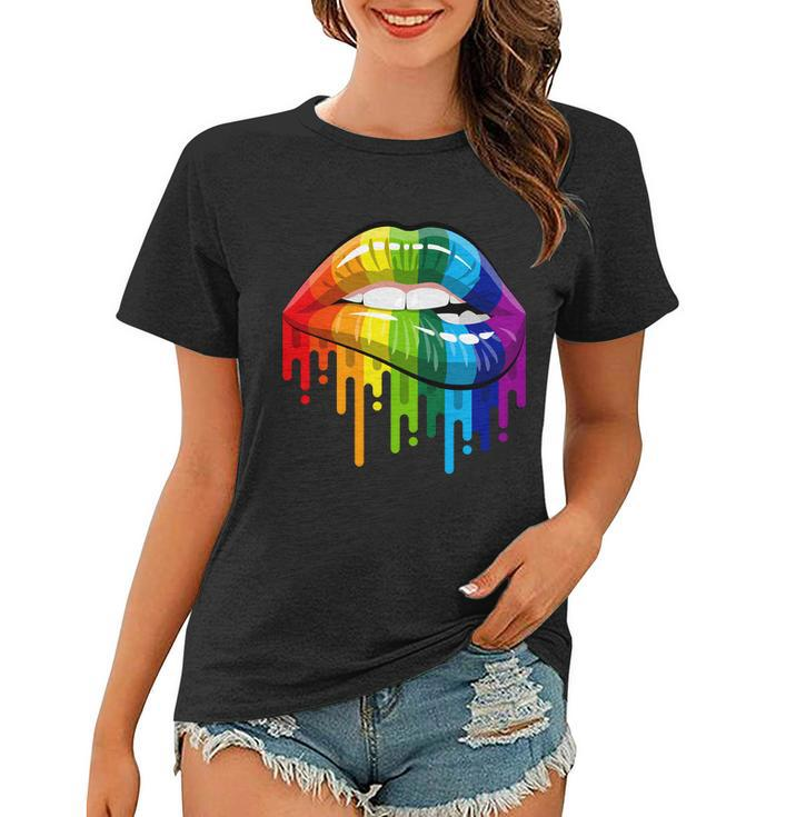 Gay Pride Lips V2 Women T-shirt