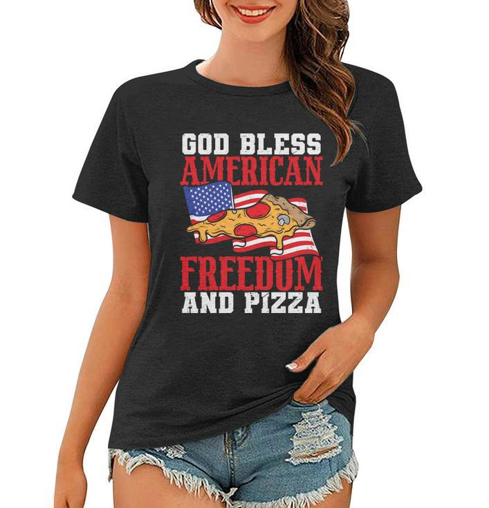 God Bless American Freedom And Pizza Plus Size Shirt For Men Women And Family Women T-shirt