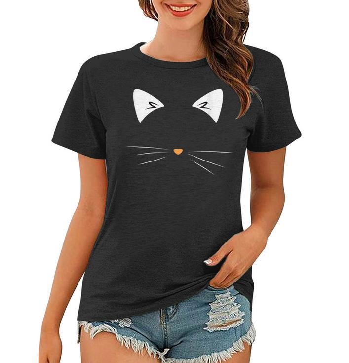 Graphic Cat Black Funny For Women Halloween  Women T-shirt