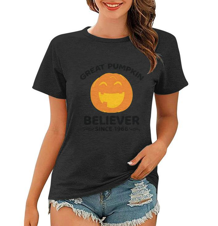 Great Pumpkin Believer Since 1966 Pumpkin Halloween Quote Women T-shirt