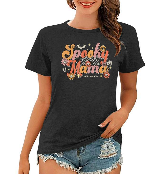 Groovy Spooky Mama Retro Halloween Ghost Witchy Spooky Mom  Women T-shirt