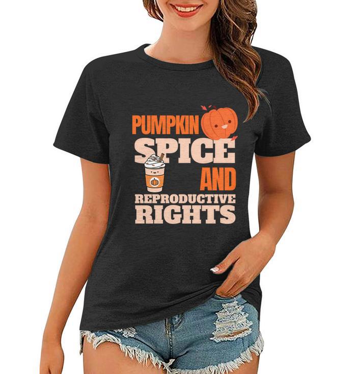 Halloween Pumpkin Spice And Reproductive Support Design Cute Gift Women T-shirt