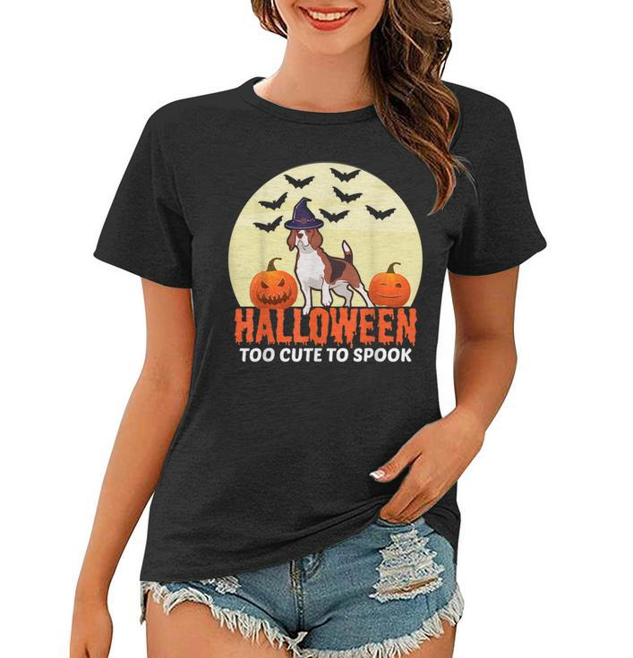 Halloween Too Cute To Spook Beagle Wizard Puppy Lover  Women T-shirt - Thegiftio