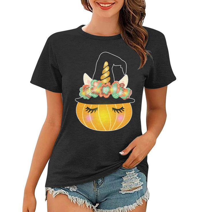 Halloween Uni-Pumpkin Sparkly Cute Graphic Design Printed Casual Daily Basic Women T-shirt