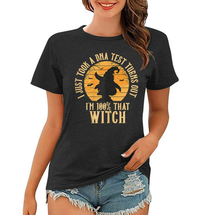 Halloween Witch Motif I Am 100%  That Witch    Women T-shirt