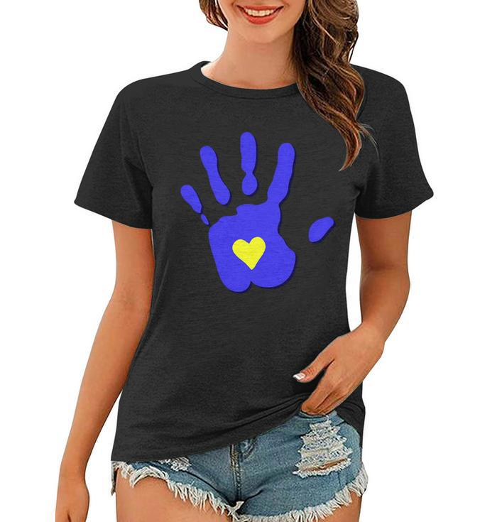 Hand Heart Down Syndrome Awareness Women T-shirt