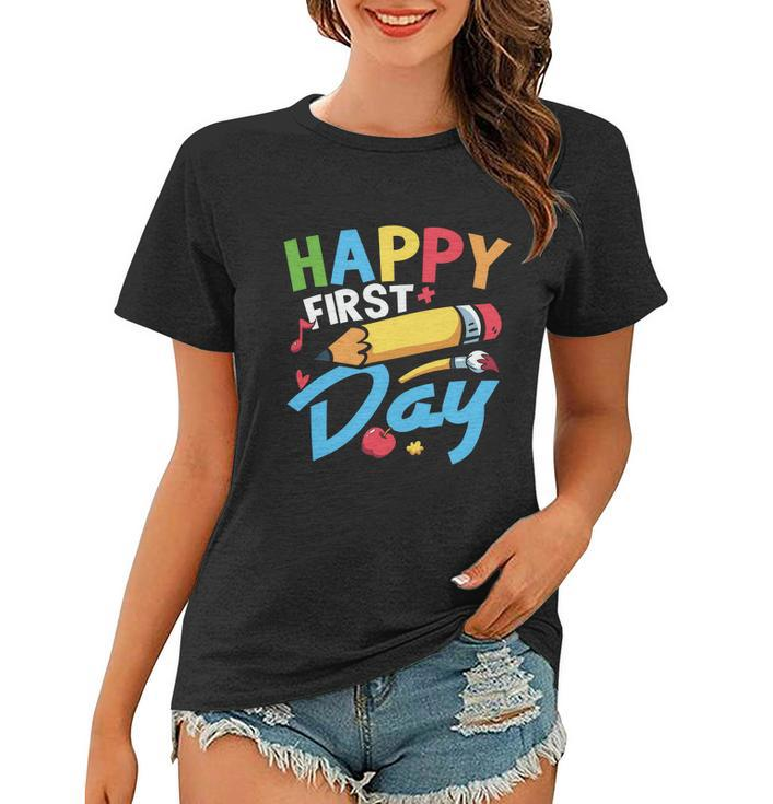 Happy 1St Day Welcome Back To School Graphic Plus Size Shirt For Teacher Kids Women T-shirt