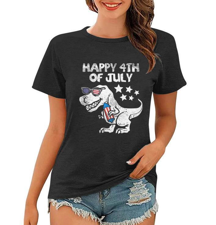 Happy 4Th Of July Trex Dinosaur American Dino Women T-shirt