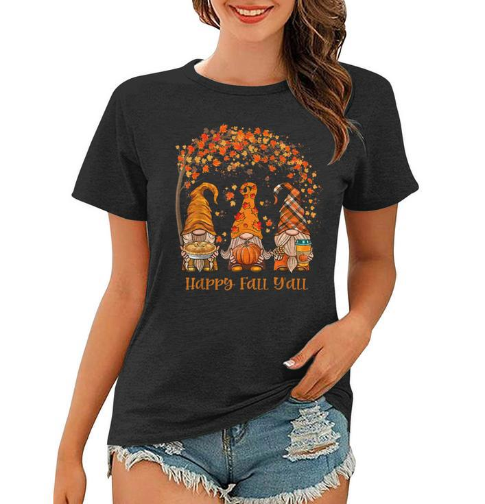 Happy Fall Yall Gnome Autumn Gnomes Pumpkin Spice Season Women T-shirt