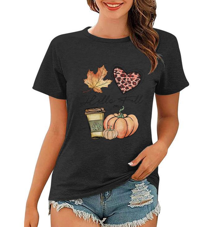 Hello Fall Thanksgiving Quote Women T-shirt