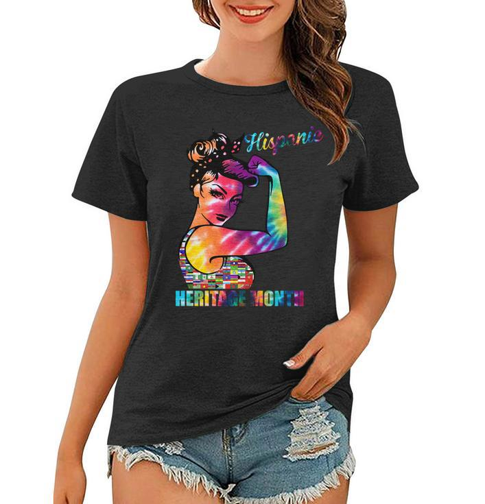 Hispanic Heritage Month Messy Bun Colorful Women T-shirt