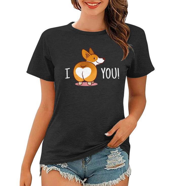 I Love You Corgi Butt Heart Women T-shirt