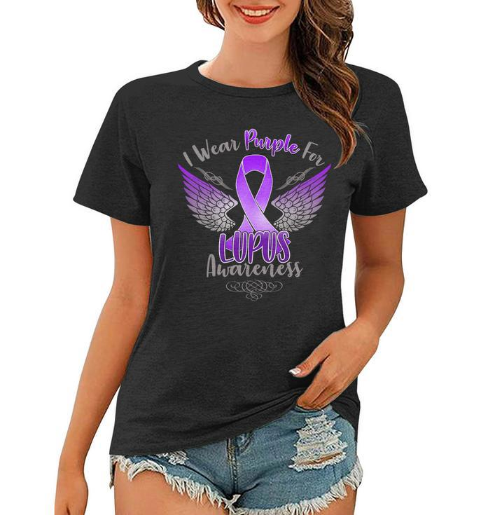 I Wear Purple For Lupus Awareness Tshirt Women T-shirt