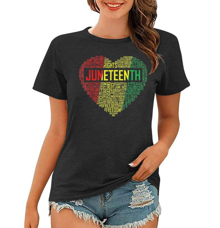 Juneteenth Heart Black History Afro American African Freedom  1 Women T-shirt