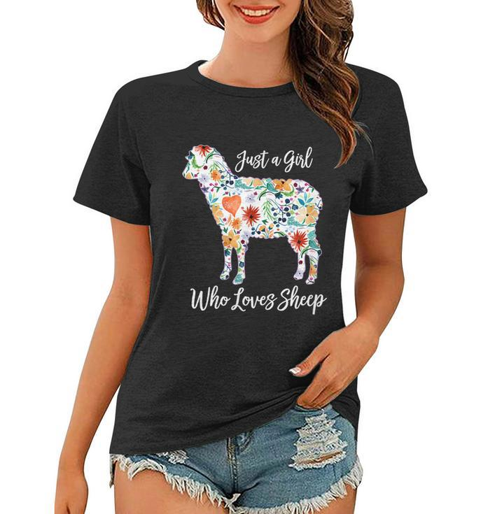 Just A Girl Who Loves Sheep Cute Funny For Women Graphic Design Printed Casual Daily Basic Women T-shirt