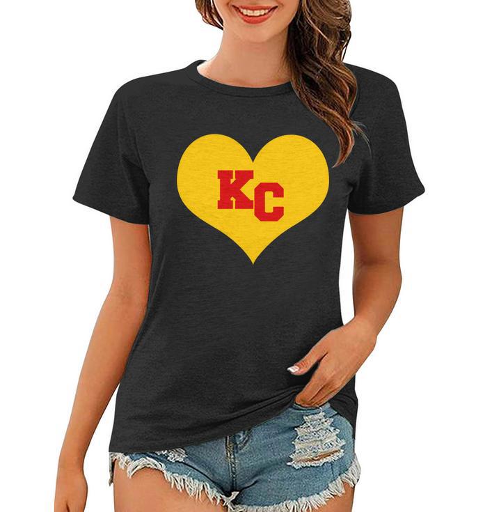 Kc Football Heart Kansas City Fan Women T-shirt