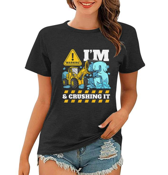 Kids Construction Truck 3Rd Birthday Boy 3 Bulldozer Digger Meaningful Gift Women T-shirt