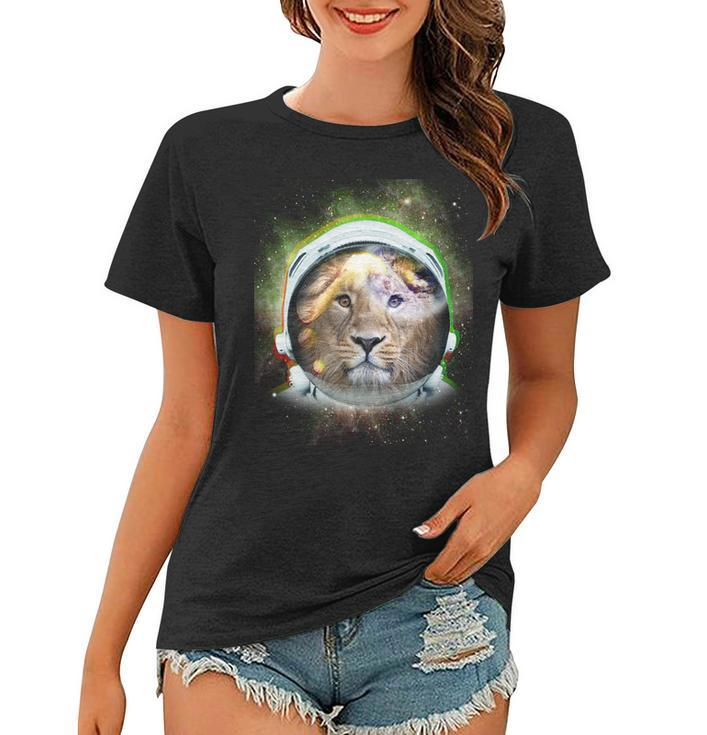 King Of The Universe Lion Space Astronaut Helmet Women T-shirt