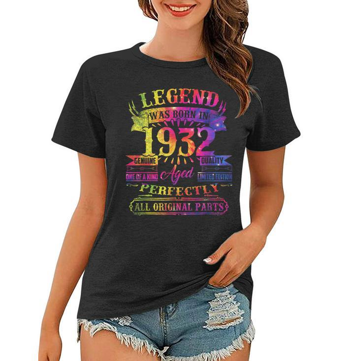 Legend Was Born In 1932 90 Year Old 90Th Birthday Tie Dye  Women T-shirt