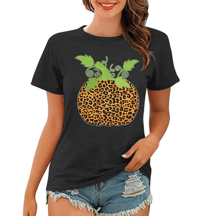 Leopard Print Pumpkin Women T-shirt